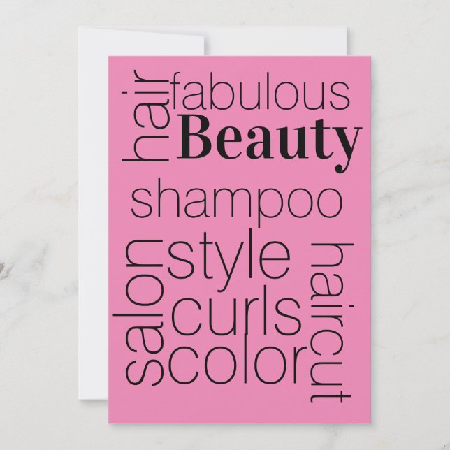 hårsalon, inbjudningar (Framsida)