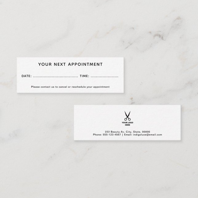 Hårsalon Lägg till Logotypen Möte Mini Visitkort (Fram/baksida)
