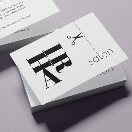 Hårsalon, svartvit logotyp visitkort