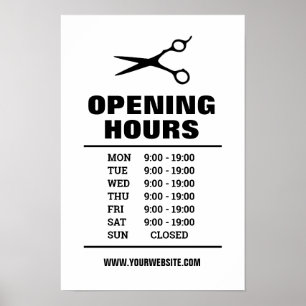 Hårsalonerbutik poster öppettider