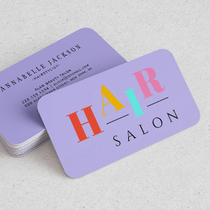 Hårsalonfärgad typografi modern hårfrisör visitkort