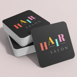 Hårsalonfärgad typografi modern hårstylist fyrkantigt visitkort