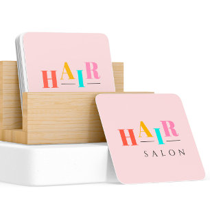 Hårsalonfärgad typografi modern hårstylist fyrkantigt visitkort