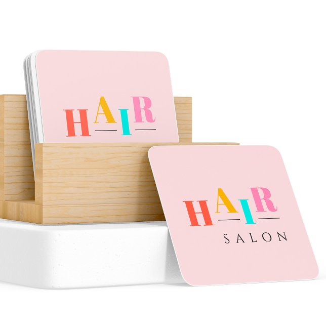 Hårsalonfärgad typografi modern hårstylist fyrkantigt visitkort (Skapare uppladdad)