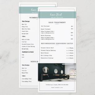 Hårsalong - Pris listmall - Minimal design