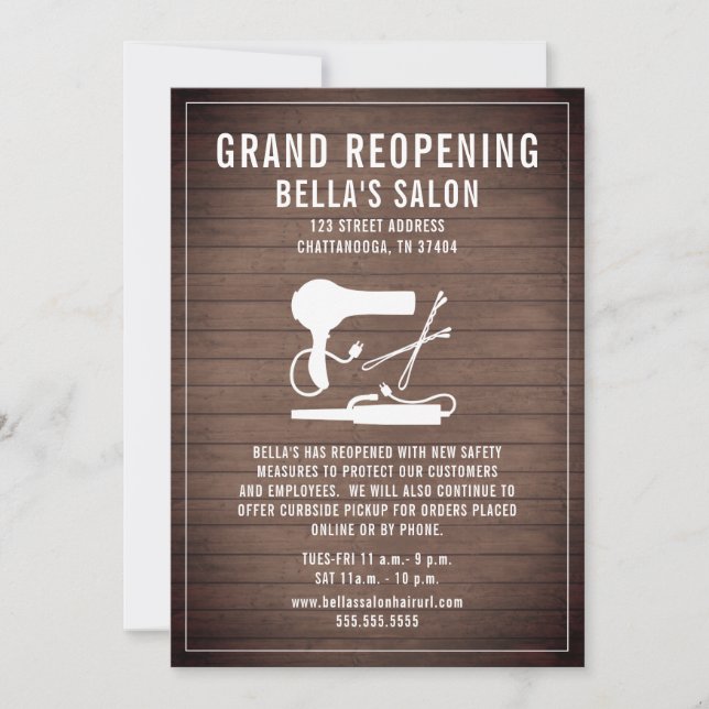 Hårsalonsåtervinning av trä inbjudningar (Framsida)