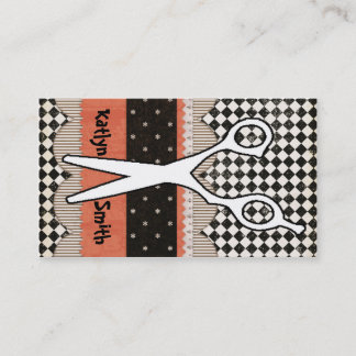 Hårsax, hårstylist, visitkort tidsbeställning kort