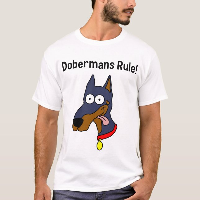 "Härskar Dobermans!", Manar T-tröja Tee (Framsida)