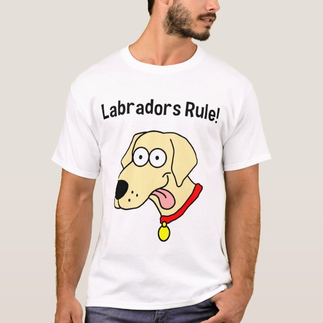 "Härskar Labradors!", Gul lab manar T-tröja Tee Shirt (Framsida)