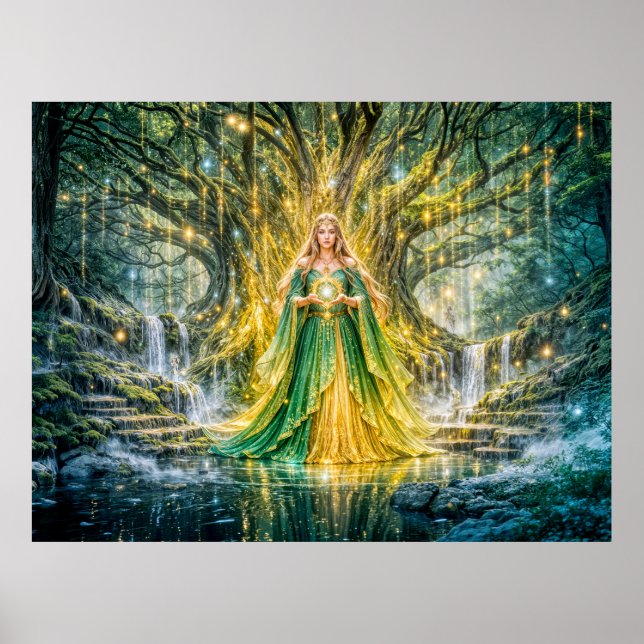 Härskarinna under Världsträdet Förtrollad Fantasi Poster (Framsidan)