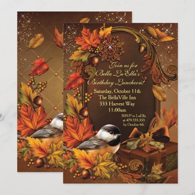 Hårskörd - kallelse till födelsedagsfirande inbjudningar (Fram/baksida)