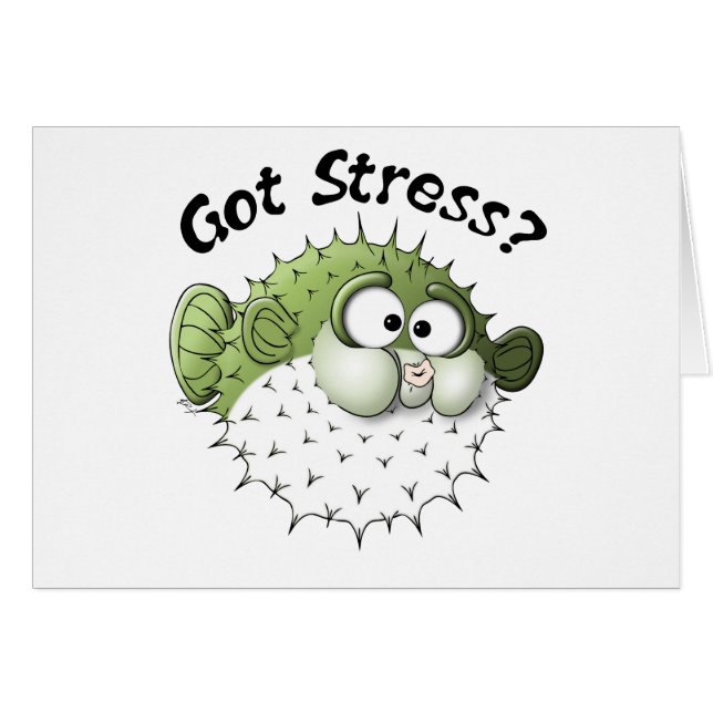 Harspänning? Pufferfisk Hälsningskort (Framsidan Horizontal)