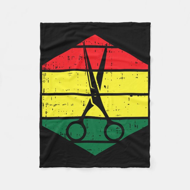 Hårstidslist Junetonde Blm Black History Hairdres Fleecefilt (Framsidan)