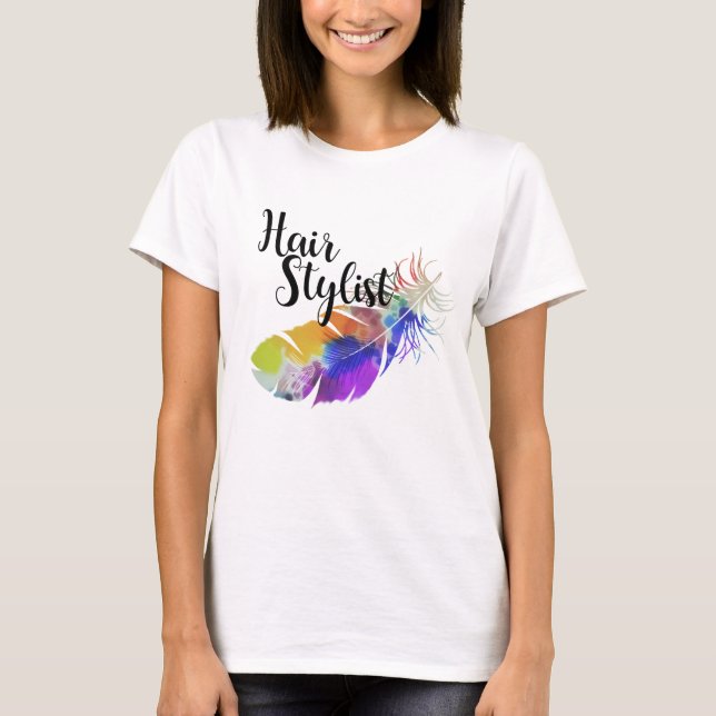 Hårstidslista - luddvattenfärger t shirt (Framsida)