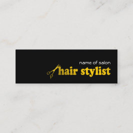 Hårstidslista/Salon-visitkortsmall - guld Mini Visitkort