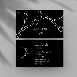 Hårstidssax Chic Modern enkel linjebild Visitkort