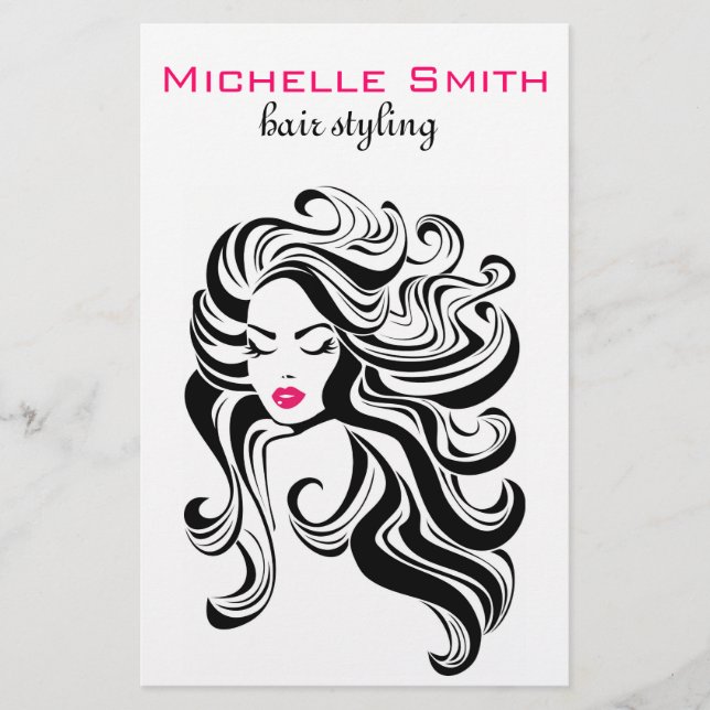 Hårstidstillägg för svartvit Vågigt i elegant  hår Flygblad (Framsidan)