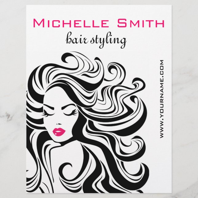 Hårstidstillägg för svartvit Vågigt i elegant  hår Reklamblad (Framsidan)