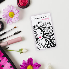 Hårstidstillägg för svartvit Vågigt i elegant  hår Visitkort