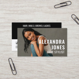 Hårstift Qr-kod 2 Social-ikonmall Visitkort