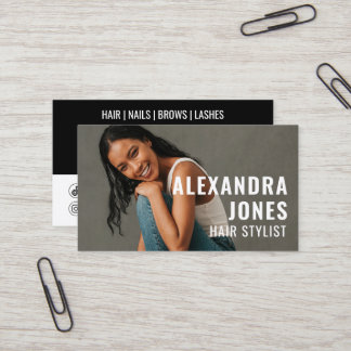 Hårstift Qr-kod 2 Social-ikonmall Visitkort