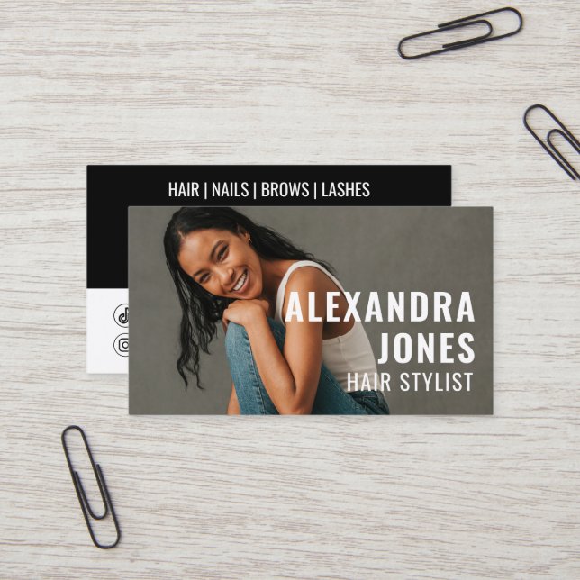 Hårstift Qr-kod 2 Social-ikonmall Visitkort (Fram/Back In Situ)