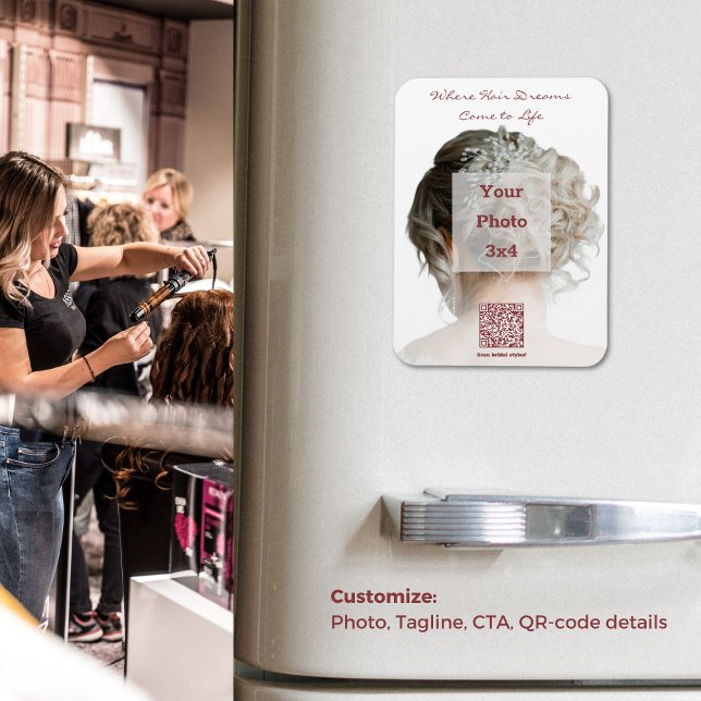 Hårstilar för Möhippa av chic - höjdutfyllnad Magnet (Chic Bridal Hairstyles Promotional Fridge Magnet)