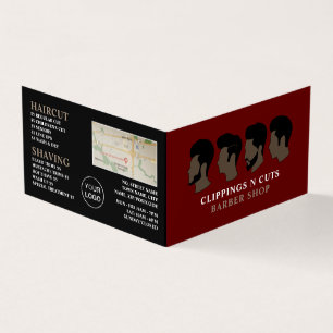 Hårstilar, Manar Barbers detaljerade förmånskort. Visitkort