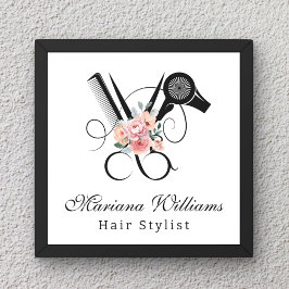 Hårstilist blommigt Sissors snyggt skönhet salon Poster