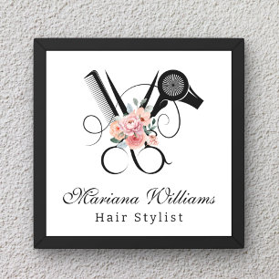 Hårstilist blommigt Sissors snyggt skönhet salon Poster