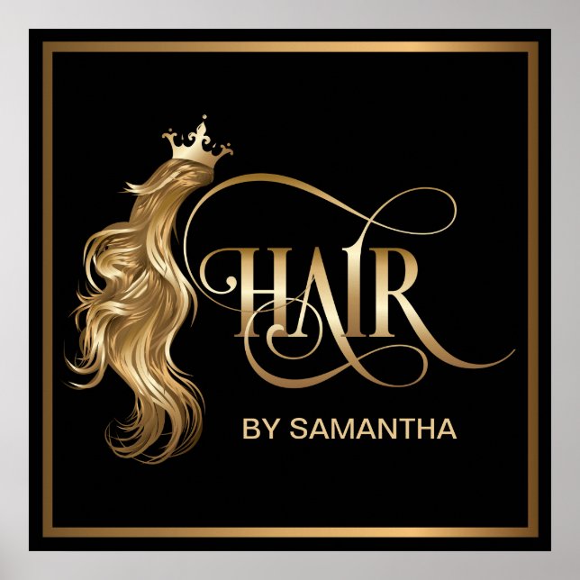 Hårstilist, modern hårskyddsanknytning för guld-ty poster (Framsidan)