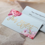 Hårstillistans Blommigt för Vintage Möte Tidsbeställning Kort<br><div class="desc">Hair Stylist Trendig Guld Typography Vintage Blommigt Appointment Cards.</div>
