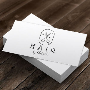 Hårstilsminimalistisk handritad sax-Logotyp Visitkort