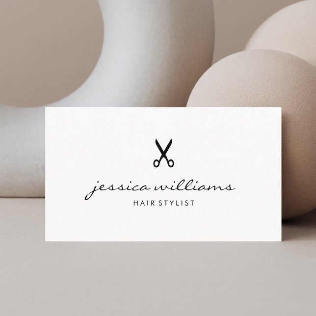 Hårstilt, handskriven enkel svart och vit visitkort (Skapare uppladdad)