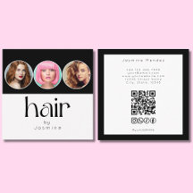 Hårstyling 3 Foto QR-kod Sociala Svart Vitt