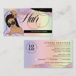 Hårstylist, Braids, Locs, Salon, Anpassningsbar Lo Visitkort