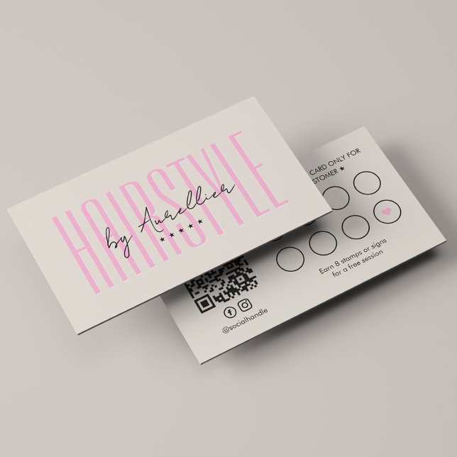 Hårstylist Bröllopsterapeut Flätor Sand Lojalitetskort (Hair Stylist Bridal Therapist Braids Sand Loyalty Card
)