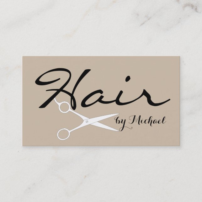 Hårstylist Elegant Mörk Vanilj Bakgrund #2 Visitkort (Framsida)
