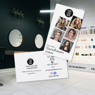 Hårstylist Fotohäfte Design frisör Visitkort