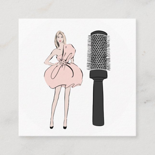 Hårstylist Fyrkantigt Visitkort (Framsida)