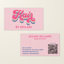 Hårstylist Groovy Retro QR-kod Hår Av