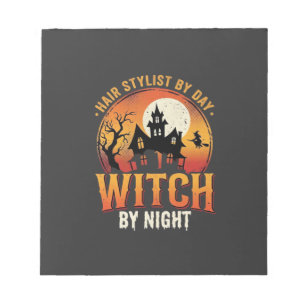 Hårstylist Heks Halloween Vintage Design_1 Anteckningsblock