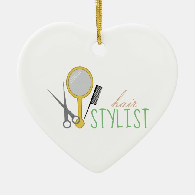 Hårstylist Julgransprydnad Keramik (Framsidan)