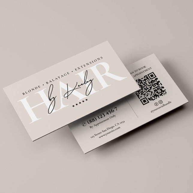Hårstylist Minimal hårfriseringssalong Sand Visitkort (Hair Stylist Minimal Hair Salon Sand Business Card
)