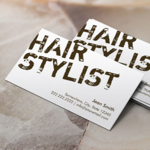 Hårstylist Modern Fet Typografi Minimalistisk Visitkort