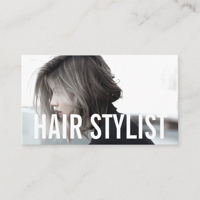 Hårstylist modern foto visitkort (Framsida)