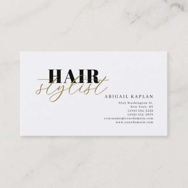 Hårstylist Modern minimalist enkel profil Visitkort (Framsida)