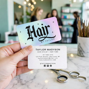 Hårstylist Modernt frisersalong branding Hologram Visitkort