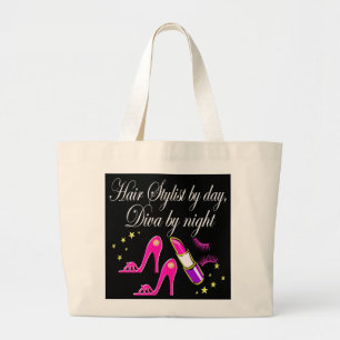 HÅRSTYLIST PER DAG, DIVA PER KVÄLL BAG JUMBO TYGKASSE