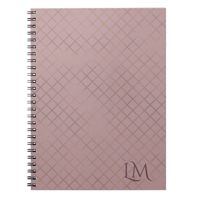 Hårstylist Rodnad & Gol Monogram Feminint Anteckningsbok (Framsidan)